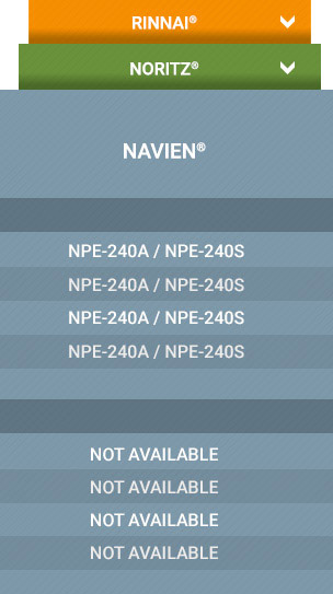 Navien Cross Reference Chart Commercial Tankless Models