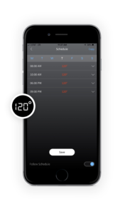 using the app to schedule smart water heaters