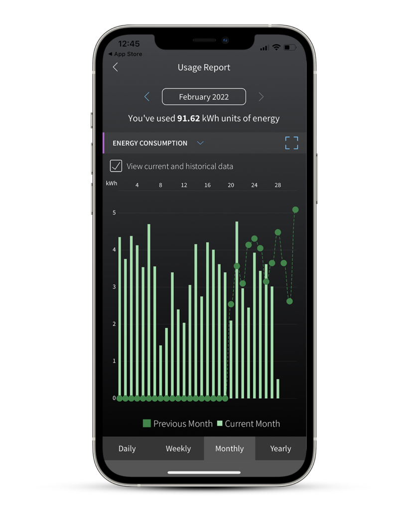track energy usage app screen